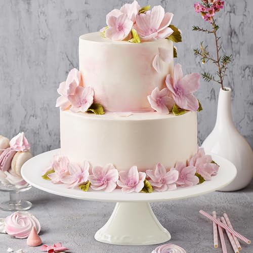 9 Inch White Porcelain Cake Stand, Round Dessert Stand, Display Cupcake Stand for Party, Weddings, Birthday, Baby Shower - Image 3