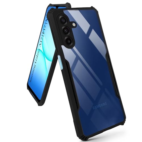 Image of Jkobi Hybrid Back Cover Case for Samsung Galaxy A17 | Samsung Galaxy F17 | Samsung Galaxy M17 5G (Shockproof with Polycarbonate Clear Panel | Professional Black)