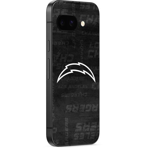 Skinit Decal Phone Skin Compatible with Google Pixel 9a - Officially Licensed NFL Los Angeles Chargers Black & White Design