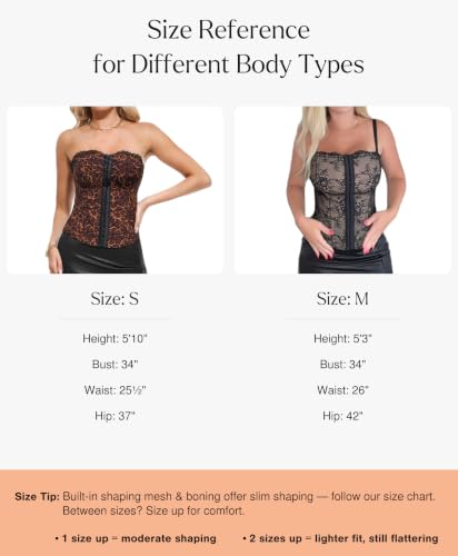 Image of Popilush Corset Tops for Women, Shapewear Boned Bustier Lingerie Tank top