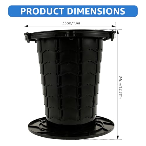 Portable Toilet Retractable Camping Toilet Height Adjustable Travel Toilet Lightweight Portable Toilet Potty Folding Toilet Camping Toilet Bucket with Toilet Paper Holder for Travel Camping 33×34cm - Image 2