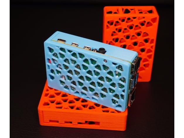 Image of 3D Printed raspberry pi 4 1GB / 2GB / 4GB / 8GB case with a geometric mesh pattern that (easy to assemble) Pack of 1
