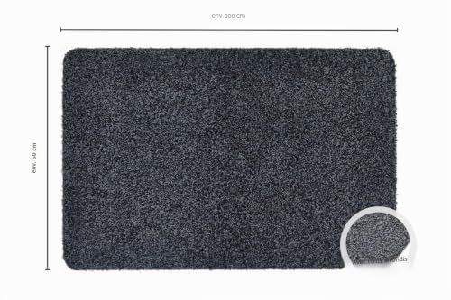 Paillasson coton anthracite 60x100 cm grand format idéal pour entrée