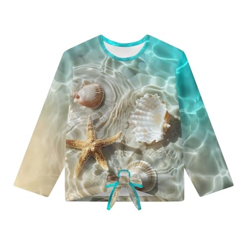 Girls Long Sleeve T-Shirt with Front Tie Children Crewneck Shirt Girls Tunic Tees