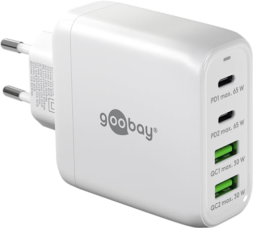 Evita llevar varios adaptadores con el cargador rápido multipuerto Goobay 65W GaN