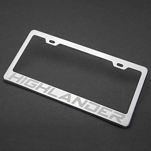 100% Stainless Steel License Plate Frame For Highlander With Real Laser Engraving On Chrome Mirror Finished Surface #TOP1
