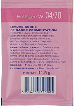 Fermentis Dry Yeast - Saflager W-34/70 (11.5 g) (Pack of 5)