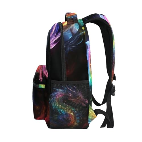 Color Flame Dragon Backpack for Boys Girls Elementary School Bookbag Back Pack 202A05403