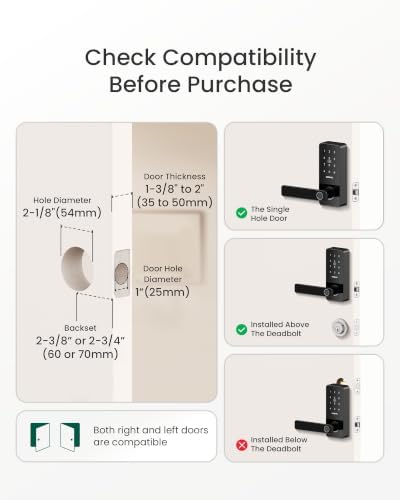 DESLOC B200L Fingerprint Smart Lock with Handle, Keyless Entry Door Locks — view 9
