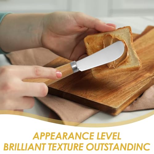 OnrySxn 2 Pcs Butter Knives, Stainless Steel Butter Knife with Wooden Handle Butter Spreader Blade Easy To Hold Serving Knife for Cutting Smooth Cream Cheese Jam Slicer (7 Inches) - Image 6