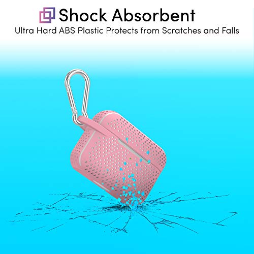 TALK WORKS AirPods Pro Case Cover with Keychain - Protective Hard Silicone Skin for AirPods Keychain Case Clip Carabiner Wireless Charging Compatible with Apple AirPod Pro Carrying Case 2019 - Pink by TalkWorks - Used condition - Image 2