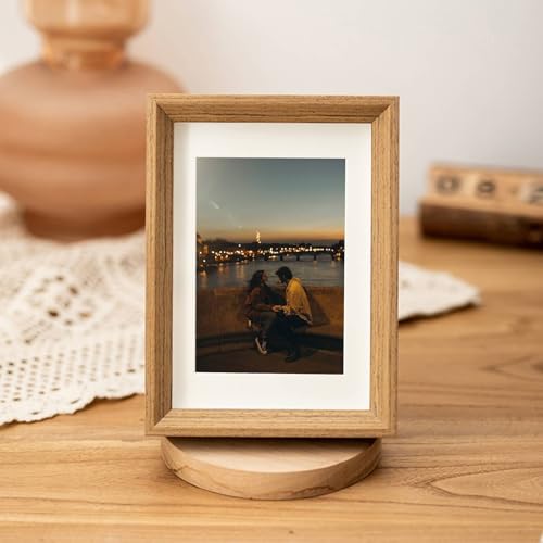 Musihy Bilderrahmen Dekoration, Rechteck Rahmen für Zertifikat Kunstwerk Poster Diplom, Tischplatte, Senkrecht, Holz, 7.62x12.7cm