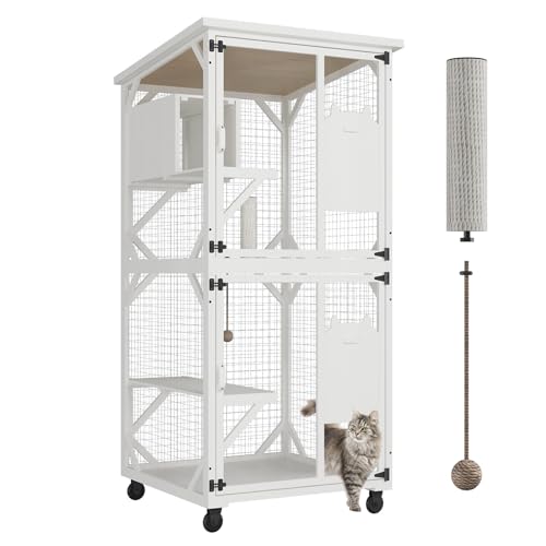 MODCART Outdoor Cat Enclosure with Roof and Platforms