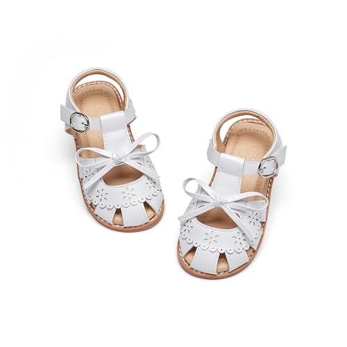 Image of Flaryzone Girls Sandals Closed Toe Summer Flats Dress Sandals Shoes Toddler /Little Kid