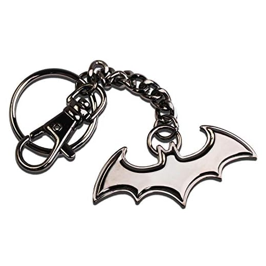 The Noble Collection Llavero con logotipo negro de Batman de DC – 2 pulgadas (5,5 cm) de metal fundido – Juego de película oficial