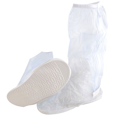 Ruilogod Cubrezapatos Protector Resistente al Agua, Barro y Suciedad Unisex PVC Clear Par US 9.5 miniatura 2