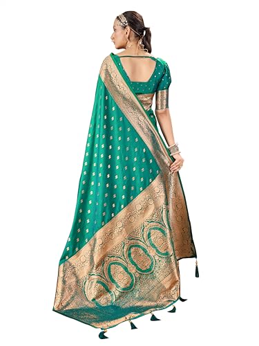 Image of Mehrang Women's Pure Kanjivaram Silk Saree Banarasi Silk Wedding Sarees for Women with Blouse Piece