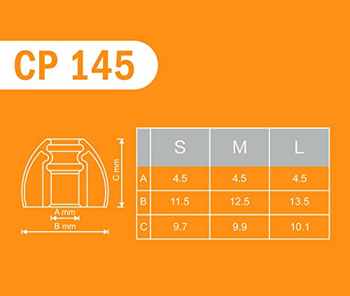 Image of SpinFit CP145 for IEM - L - Patented Silicone Eartips for Replacement, Secure Fit and Supreme Comfort (2 Pairs) (for Nozzle Diameter from 5-6mm)