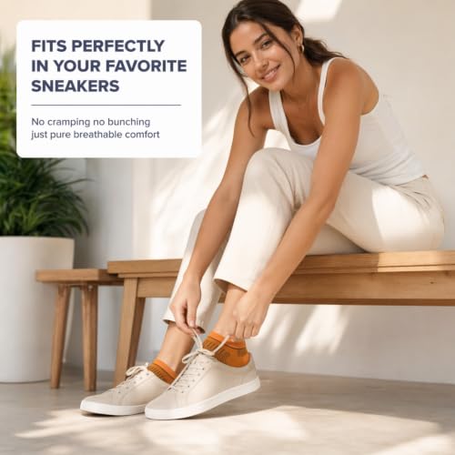 Image of BAMBOOVEN Ankle Socks for Men Women 6 Pack Thin Bamboo Rayon Low Cut Socks | BAMBOOVEN Ankle Socks for Men Women 6 Pack Thin Bamboo Rayon Low Cut Socks, No Slip Cushioned Running Socks with Arch Support