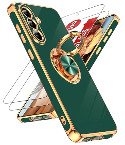 Coque Galaxy A36 5G béquille protection écran verre trempé verte