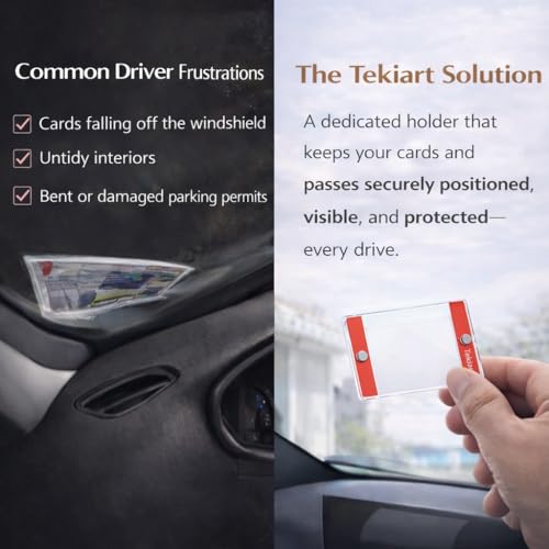 Image of Magnetic Card Holder for Car Windshield Glass, Sticker,Magnetic Lock,Transparent-Long Lasting