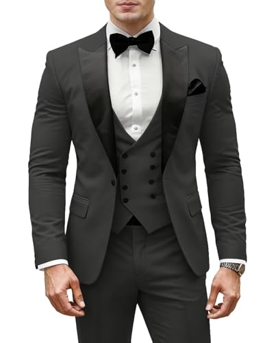 Tuxedo for Men 3 Piece Men's Suit Slim Fit Mens Tuxedo Suit Set Double Breasted Vest Blazer Pants Wedding Prom