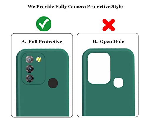Image of A rtistque Liquid Silicone Back Cover Case for Infinix Smart 5 Matte Shockproof TPU Soft Flexible with Camera Protection - Green