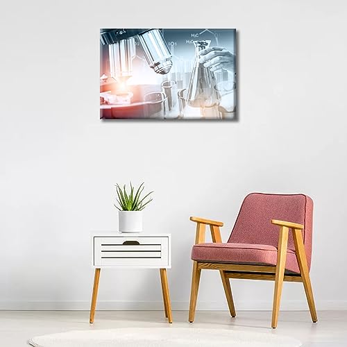 Image of TUMOVO Medical Laboratory Instruments Microscopes Canvas Wall Art 1 Panels Medical Instrument Canvas Photo Wall Art Bedroom Giclee Gallery-Wrapped Posters and Prints (12 inch Wx18 H)