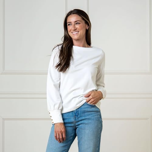 Image of Hope & Henry Women's Classic Long Sleeve Pullover Sweater