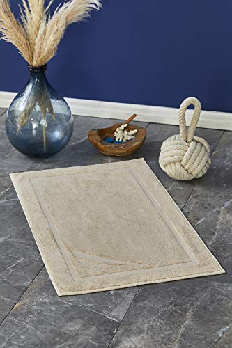Nautica Crew - Alfombrilla de baño (100% algodón, 700 g/m², 50 x 85 cm), color beige