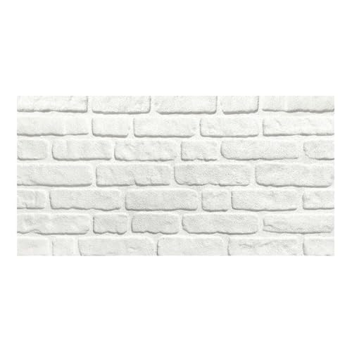 IZODEKOR Revestimiento de pared 3D de poliestireno expandido con aspecto de piedra, para cocina, baño, balcón, dormitorio, salón, salpicadero de cocina y terraza, blanco (Schneewittchen)