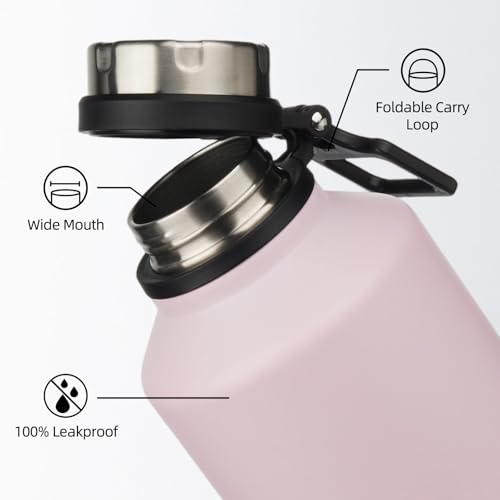 Image of BJPKPK 64oz Insulated Water Bottle, Stainless Steel Vacuum Jug with Handle | Half Gallon Large Water Bottle, Leak-Proof BPA-Free Vacuum Insulated Bottle for Gym, Hiking, Camping & Outdoor Adventures