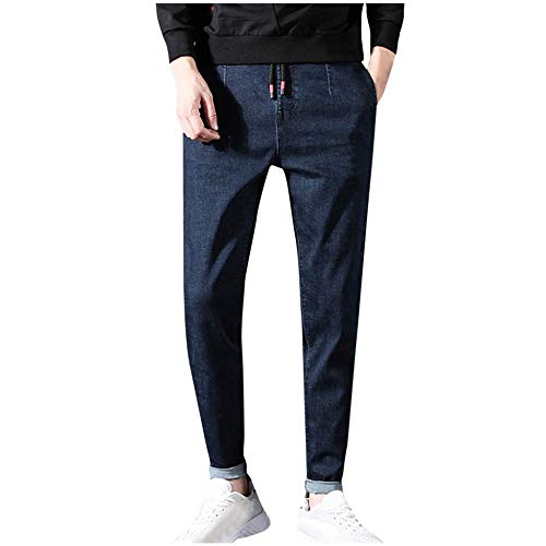 Vaqueros Straight para Hombre Color sólido Casual Denim pantalón Original Slim fit Jeans Moda Tendencia Pantalones de Mezclilla Rectos Delgados Cover