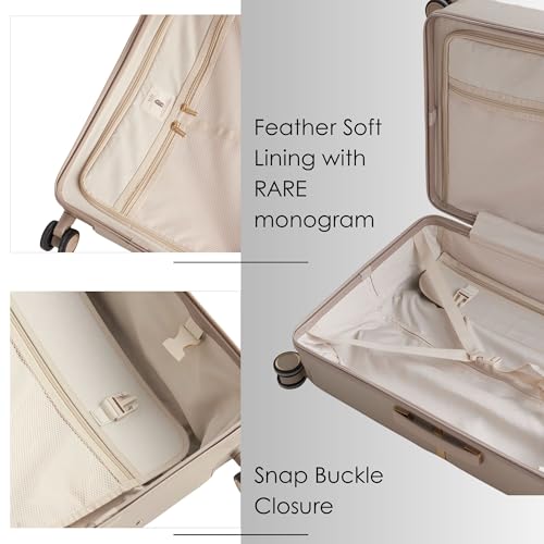 Image of Rare Tony Medium Size Beige Hard Trolley Bag Polycarbonate Antiscratch Travel Suitcase with 8 Silent Wheels and a Sturdy TSA Lock - Luggage for Men & Women