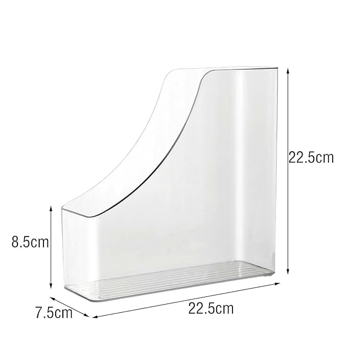 Image of Transparent Desktop Book Stand, A4 Storage Boxes, Large Capacity Plastic File Organizer, Matte Finish Desk Supplies Organisers Magazine File Holder For Office | Book Storage Organizer - Pack Of 1