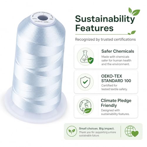 Image of Simthread Embroidery Machine Thread 5000M 40WT Polyester, Light Blue S060 | 5000M 40WT polyester thread feeds smoothly for home or commercial embroidery projects.