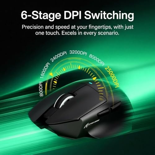 Image of MAMBASNAKE Attack Shark V6 65g Lightweight RGB Gaming Mouse with Magnetic Charging Dock, BT /2.4G Wireless /Wired 1K Polling Rate, 25K DPI, Programmable Mice for PC /Mac /Laptop(Black)