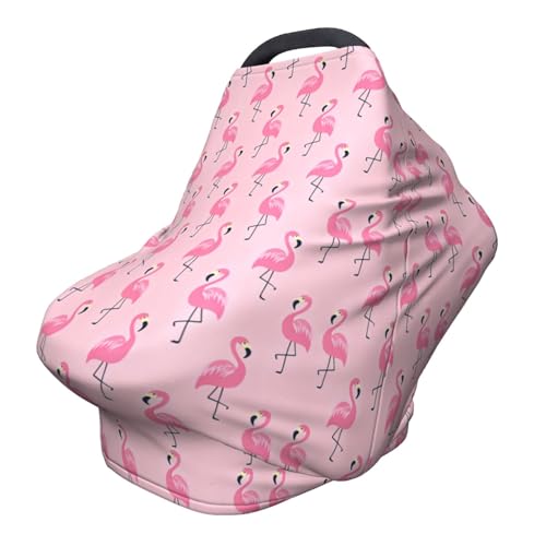 Image of Flamingo Baby Stuff Car Seat Cover for Baby,Mom Nursing Breastfeeding Covers,Multi-Use Car Seat Canopy Carrier Cover,Stroller Cover Newborn Shower Gift for Boys Girls