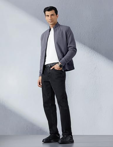 Image of Qube By Fort Collins Men's Regular Fit Lightweight Winter Jacket - Textured Fabric, Warm & Stylish Outerwear