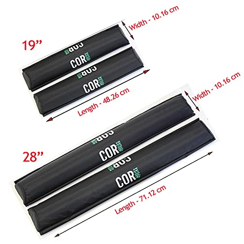 Image of COR Surf Aero Car Roof Rack Pads for Surfboard, Kayak, SUP, Snowboard, Surfboard, Paddleboard and Canoe for Large and Flat Style Aero Bars