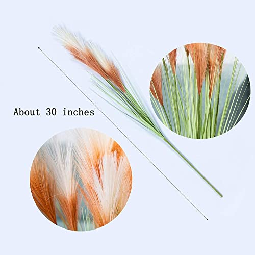 5 peças de flores artificiais, grama de pampas, grama, ascendente, flores falsas, grama para buquês