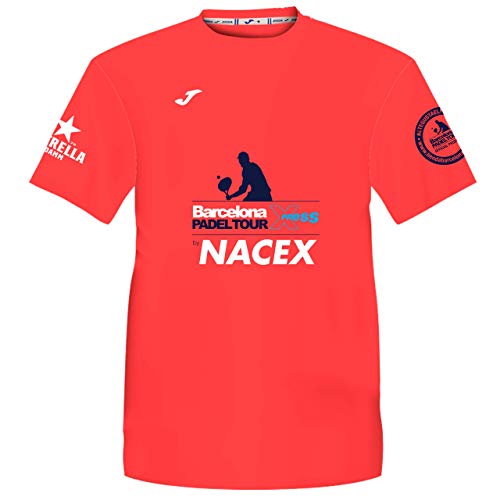 Barcelona Padel Tour Camiseta Manga Corta Técnica Joma Xpress Hombre Coral Fluor...
