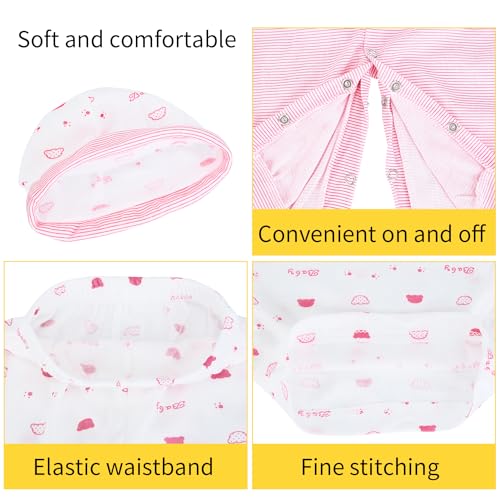 wocharm 8PCS Newborn Baby Girls Boys Cotton Grow Top Hat Pants Unisex Infant PlaySuit Sets Outfit(Pink lines) - Image 7