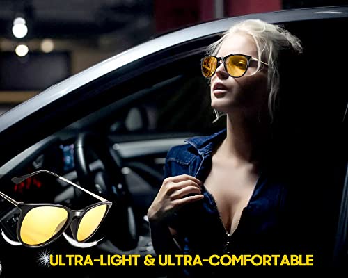 Image of TJUTR Women's Night-Vision Glasses for Driving, Polarized Yellow Lens