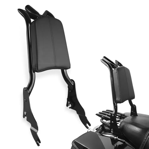 Adjustable Sissy Bar Passenger Detachable Backrest Fits for Harley Touring Street Glide Road Glide Road King Electra Glide 2009-2024 Gloss Black (09-24 M-Style) by Harvards Chrome - Used condition - US$117.62