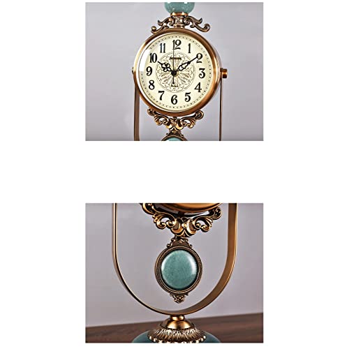 Reloj de escritorio retro despertador con péndulo vertical para mesa de hogar 6