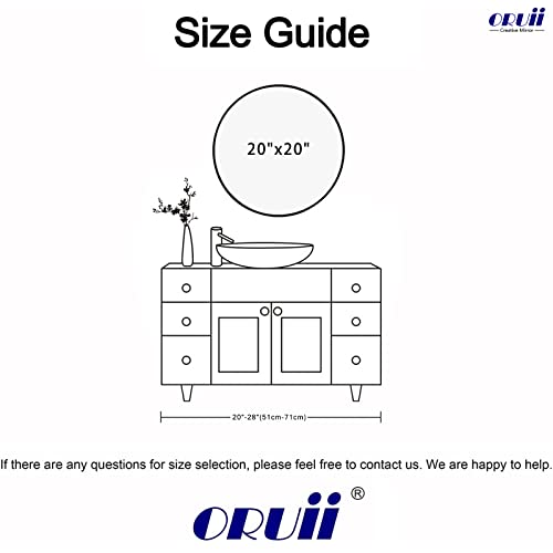 Oruii Black Circle Mirror, 20 Inch Round Mirror, Wall Mirror Circular, Black Bathroom Mirror, Round Wall Mirrors For Living Room, Bedroom, Bathroom, Washroom, Rustic, Vanity. #TOP5