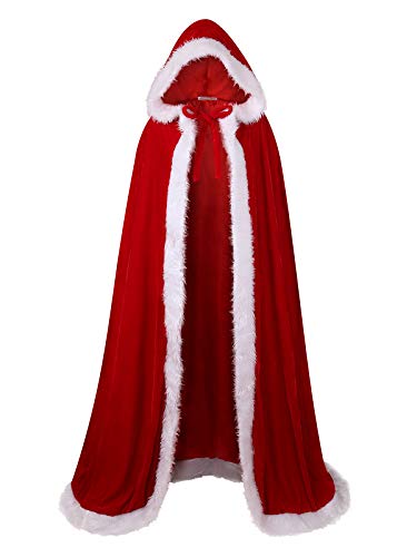 Wedding Cape Hooded Cloak for Bridal, Winter Long Bridal Wraps Warm Cape(59