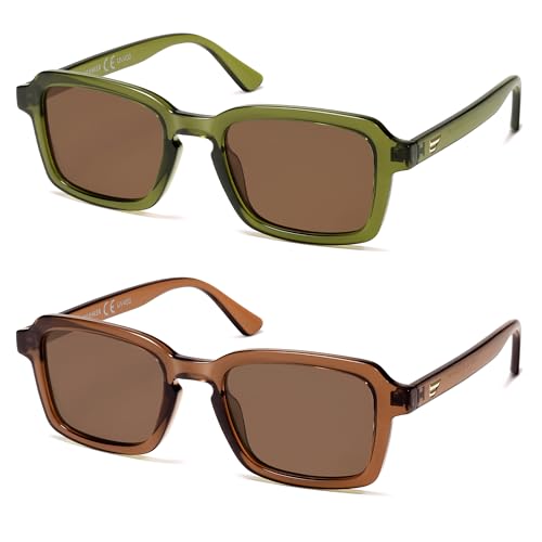 Image of VANLINKER Polarized Trendy Square Sunglasses for Women Men 2026 Retro Chic Cute Shades VL9849