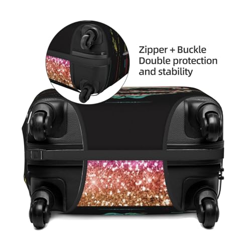 Glitch Screaming Skull Luggage Cover Protector Anti-Scratch Washable Fits 18-32 Inch Luggage-X-Large4